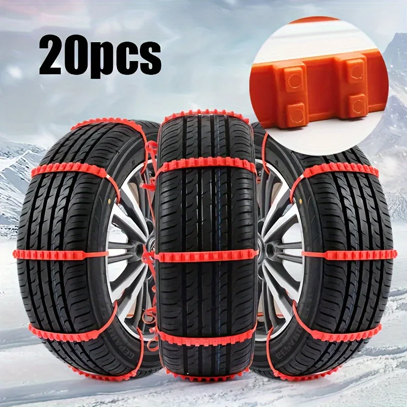 10/20pcs Car Tire Chains Winter Snow Anti-Skid Tyre Cable Ties Auto Outdoor Snow Tire Tyre Anti Skid Chain Emergency Accessories