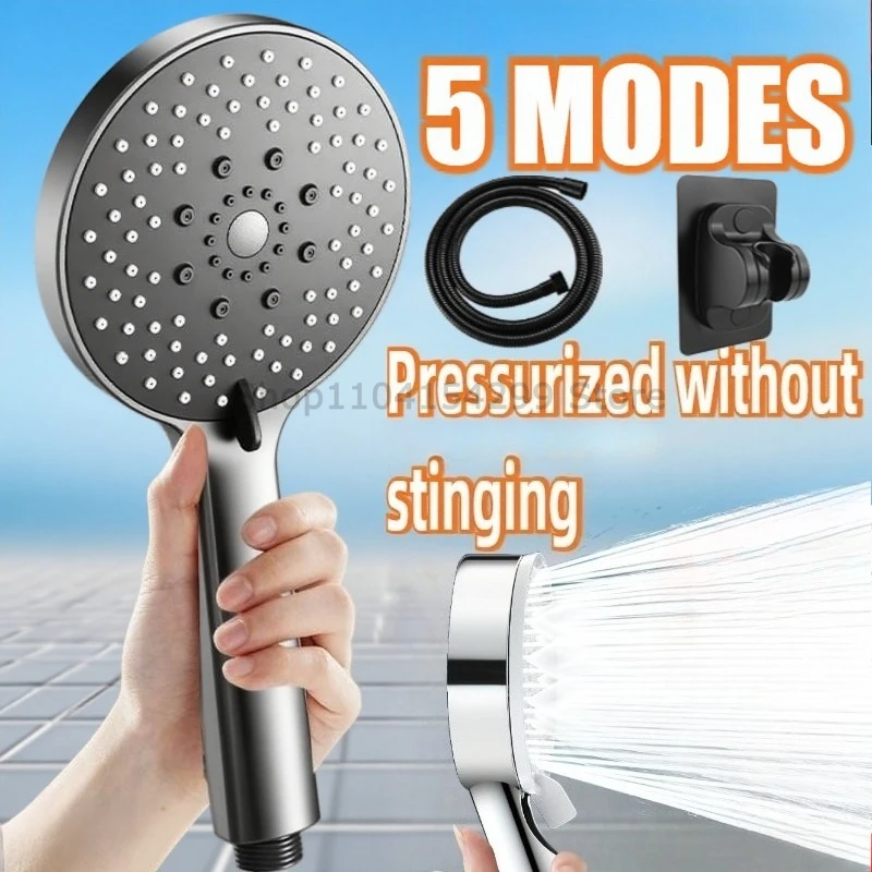 EcoFlow Adjustable Handheld Rain Shower Head with Water-Saving Features and 5 Spray Modes