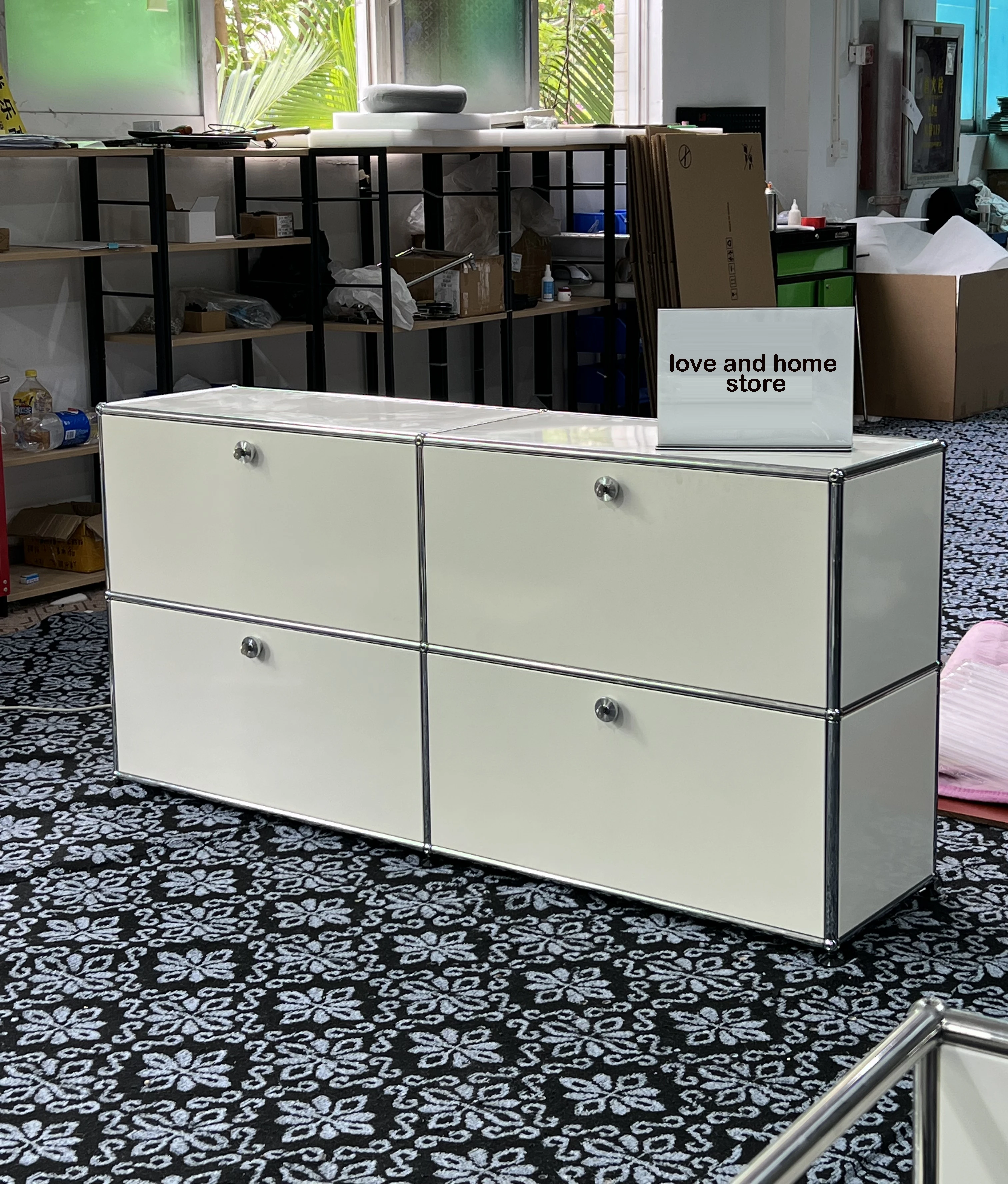 Module Modular DIY Furniture Haller Storage Shelf Sideboard Size Night Stand Cabinet Stainless Steel Home Use