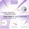 AILEISHI Eyelashes Tweezers Stainless Steel Superhard Tweezers High Precision Anti-static Tweezers For Eyelash Extensions Tools 2