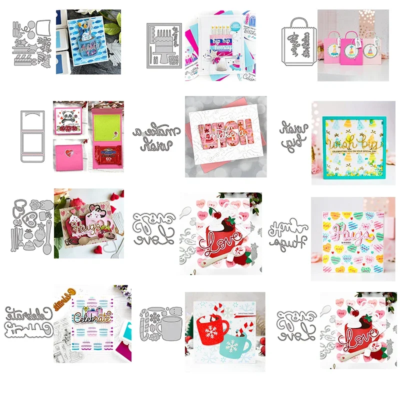 Love Hug Words Metal Cutting Die Dies Diy Scrapbooking Paper Photo Album Crafts Mould Cards Punch Stencils for Card Making