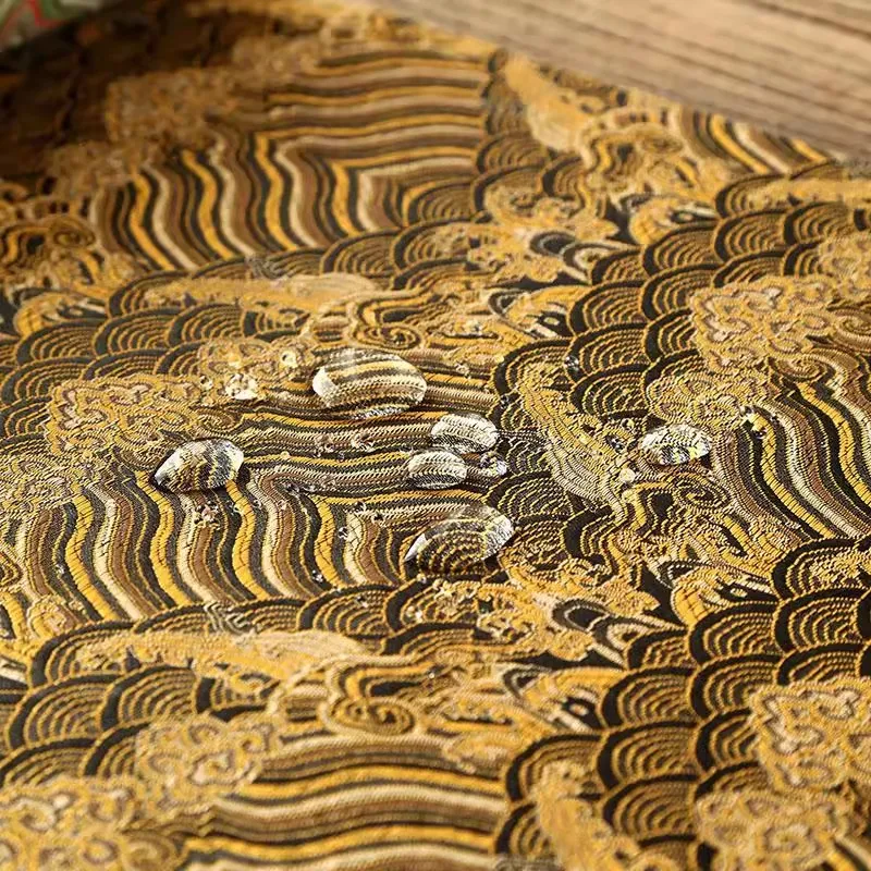 Chinese Cloud Pattern Double-Sided Waterproof Tea Mat - Zen Table Runner for Tea Ceremony, Heat-Resistant Tea Table Cloth