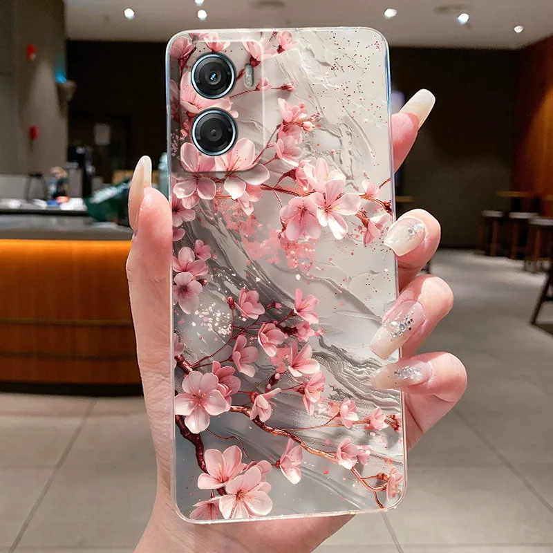 Fashion Butterfly Flower Phone Case - Soft TPU Silicone Back Bumper Etui