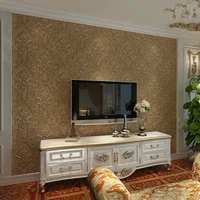 กระดาษม้วนตกแต่งผนังสเตอริโอสไตล์ยุโรปวอลล์เปเปอร์ไม่ทอฟล็อกแผ่นตกแต่งโมเดิร์นเรียบง่ายสำหรับห้องนอนห้องนั่งเล่น 2