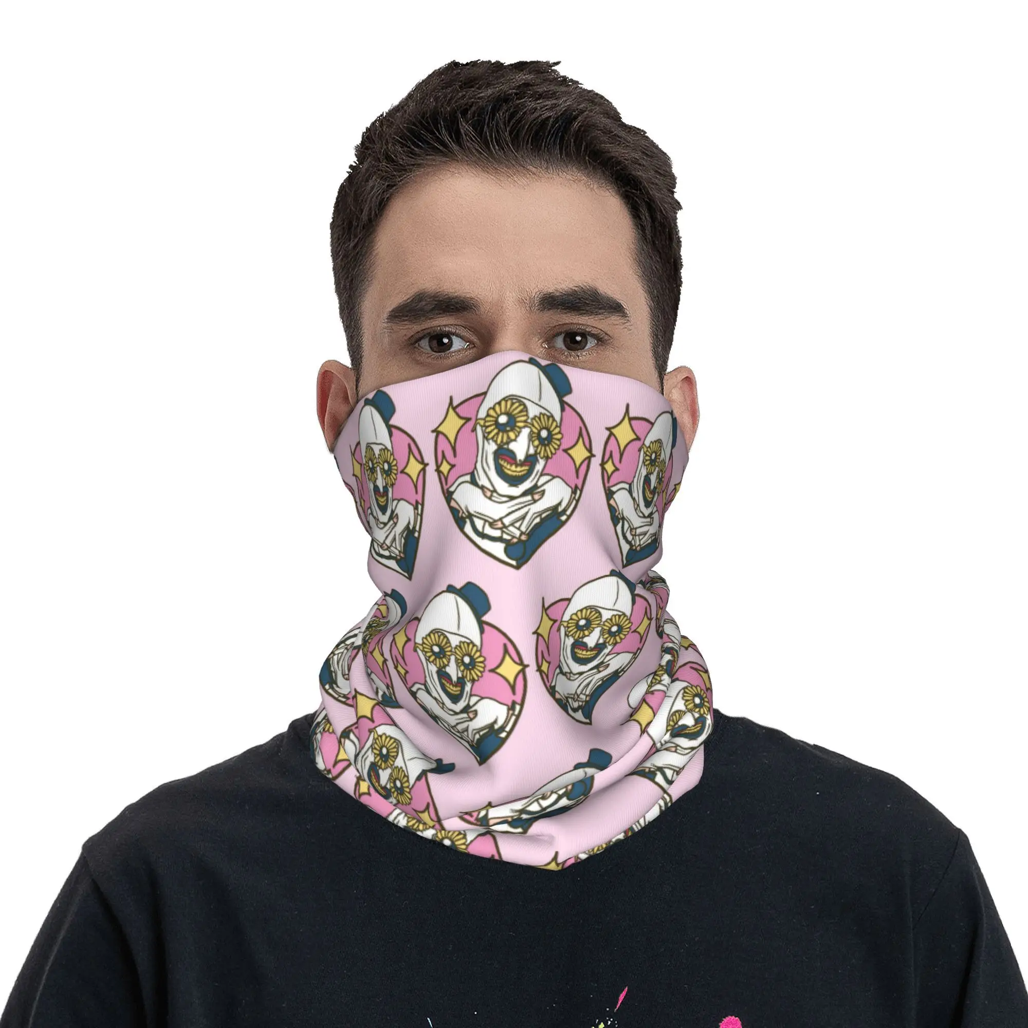 T-Terrifiers Horror Movie Bandana Neck Gaiter UV Protection Face Scarf Cover Men Women Headband Tube Balaclava