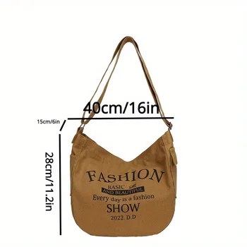 حقيبة كروس من القماش الكلاسيكي، حقيبة كتف ذات سعة كبيرة، حقيبة يد نسائية كاجوال ومحفظة هوبو 5