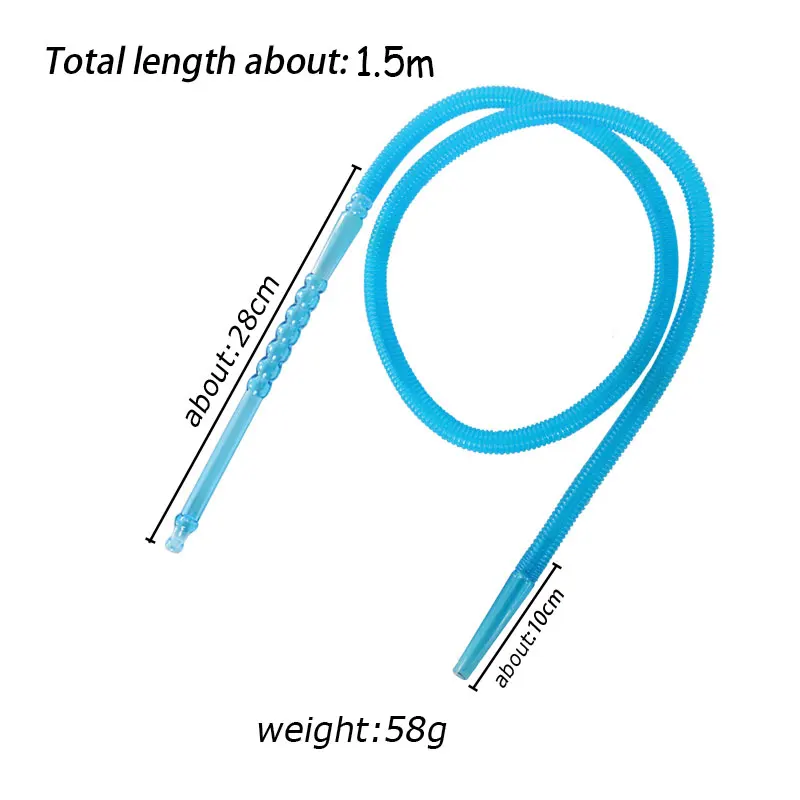 1pc 150cm Plastic Shisha Long Mouth Pipes Hookah Hose Plastic Hookah Handle Shisha Hookah Bowl Accessories 5