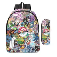 2 pz/set Anime Pikachu Pokemon Stampa Zaino Scuola Pikachu Ragazzi Ragazze Moda Laptop Zaino di Grande Capacità per I Regali 44