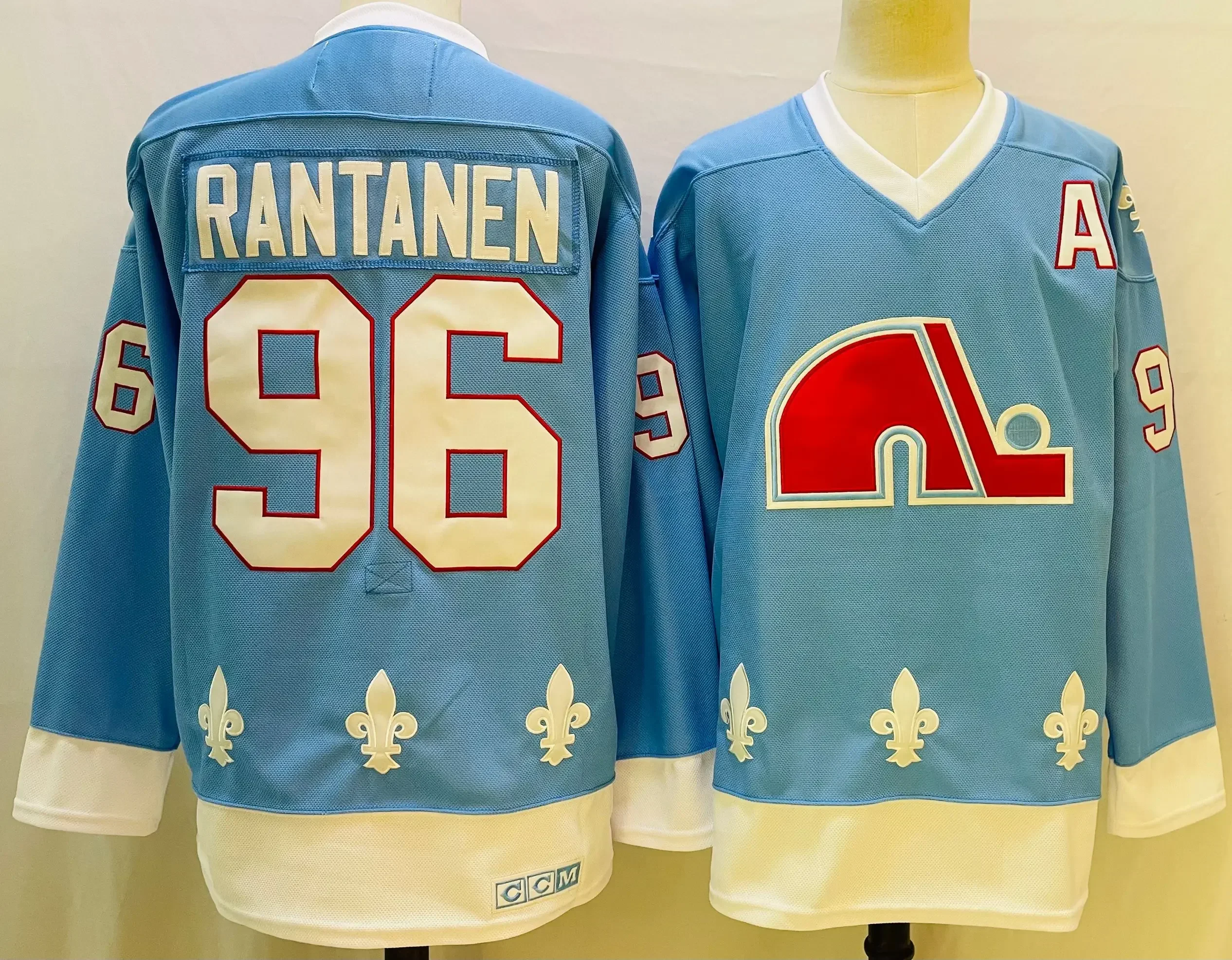 Peter Forsberg Jersey Quebec Ice Hockey Jersey 96 Mikko Rantanen Classic Sweater Stitched Letters Numbers Retro S-3XL