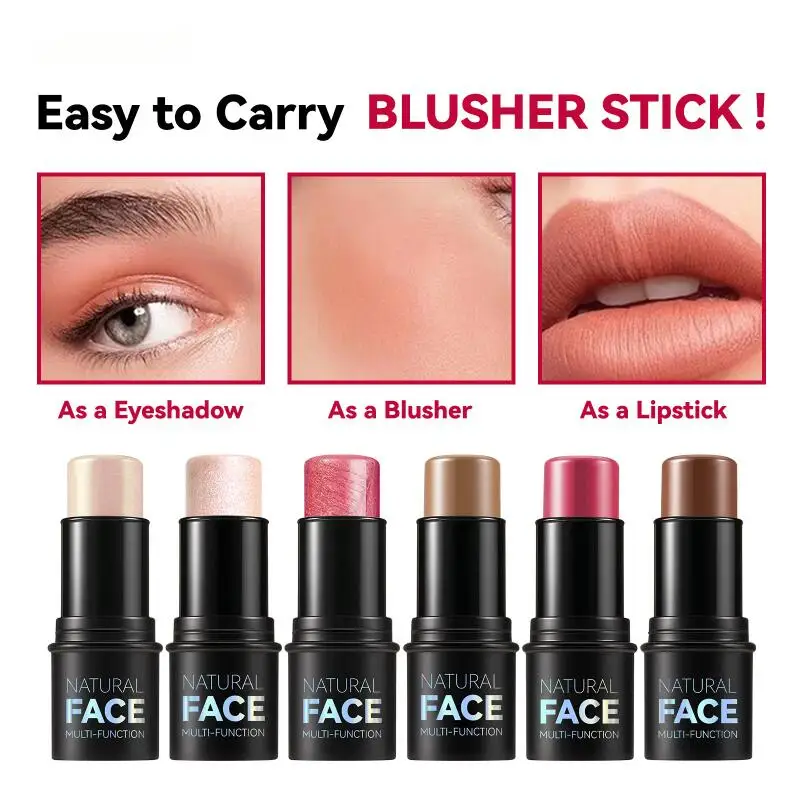 Multifunctional Makeup Waterproof Contouring Bronzer Highlighters Stick Glitter Silky Nose Shadow