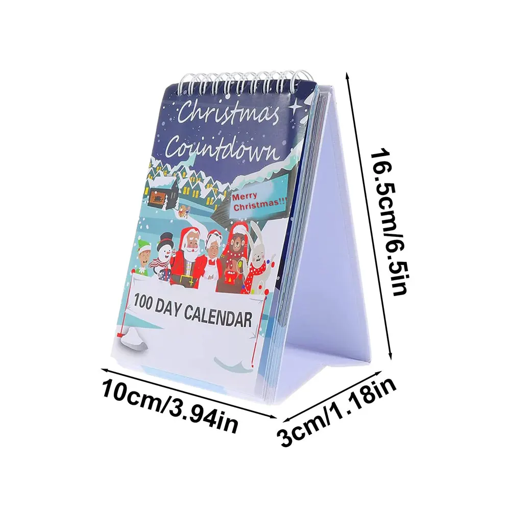 1/2/5Pcs 100 Day Christmas Countdown Calendar 2025 Desktop Tear Off Advent Calendars Home Wall Desk Calendar Decoration Gift