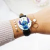 Disney Stitch Cartoon Children's Watch Movie Anime action figure PU Belt Pointer Digital Quartz watches for kids Birthday Gifts 4