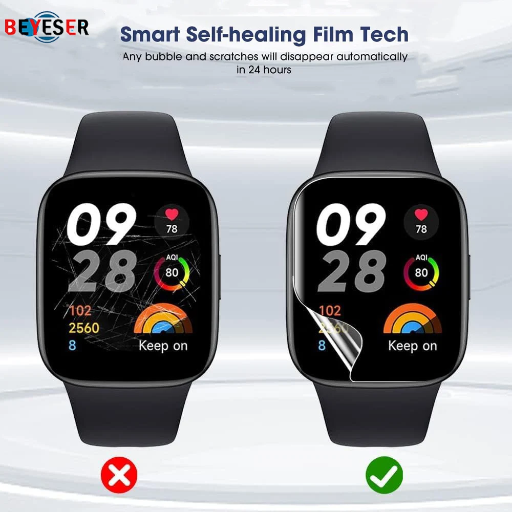 

3/6Pcs Watch Protective Film For Redmi Watch3 Lite Smart Watch Replace Screen Protector Anti-fall Anti-scratch HD Hydrogel Film