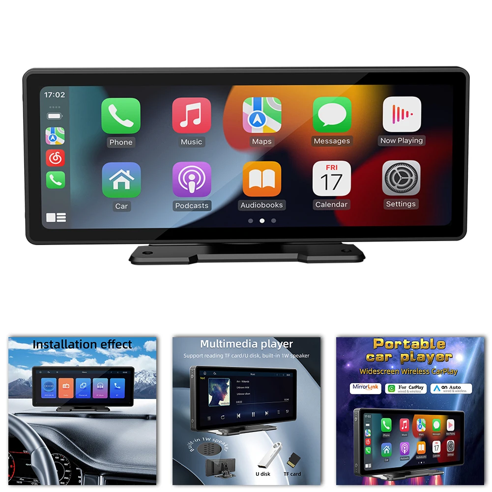 

9.3'' Wireless CarPlay Car Portable Radio MP5 Player Andriod Auto Touch Screen Multifunctional Player Reversing Image Bluetooth