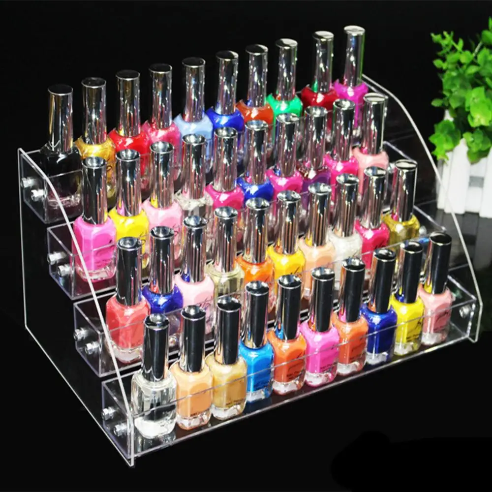 Display Nail Art Acrylic Multi-layer Transparent Nail Polish Holder Box Rack Stand Case Lipstick Organizer Storage Box