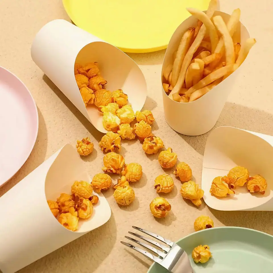 CTForest 50 sacchetti per cialde con bolle, per snack e cialde, adatti per patatine fritte, pepite di pollo (12oz