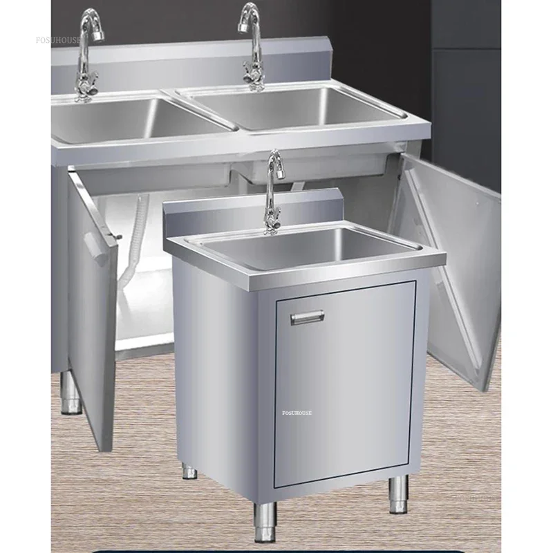 Commercial Metal Kitchen Sinks For Outdoor Cabinet Storage With Operating Table Sinks Minimalist Sink For Dining Room N 2