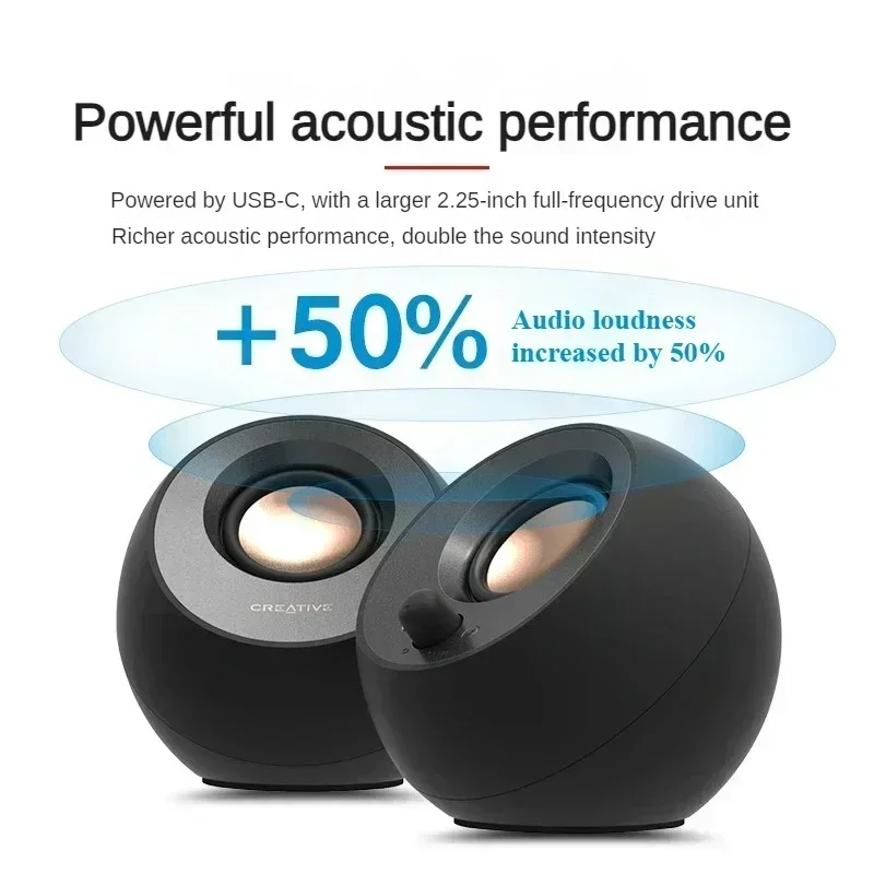 Creative Pebble V3 무선 블루투스 스피커 및 Pebble Desktop 2.0 유선 스피커 멀티미디어 미니 스피커 PC 액세서리