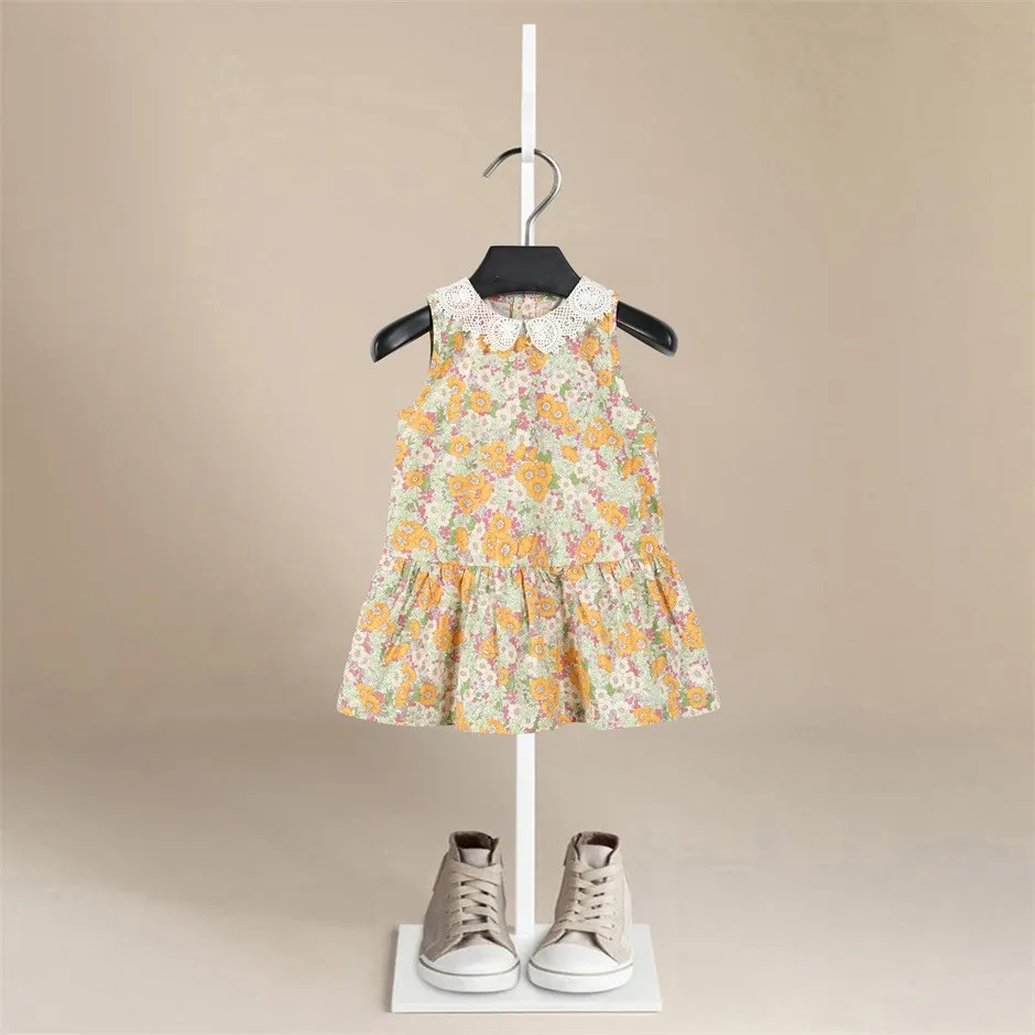 

Kids Girls Clothes Summer Dresses 2023 New Petal Frill Sleeve Children Flower Dresses for 1-5 Years Toddler Big Child Dre