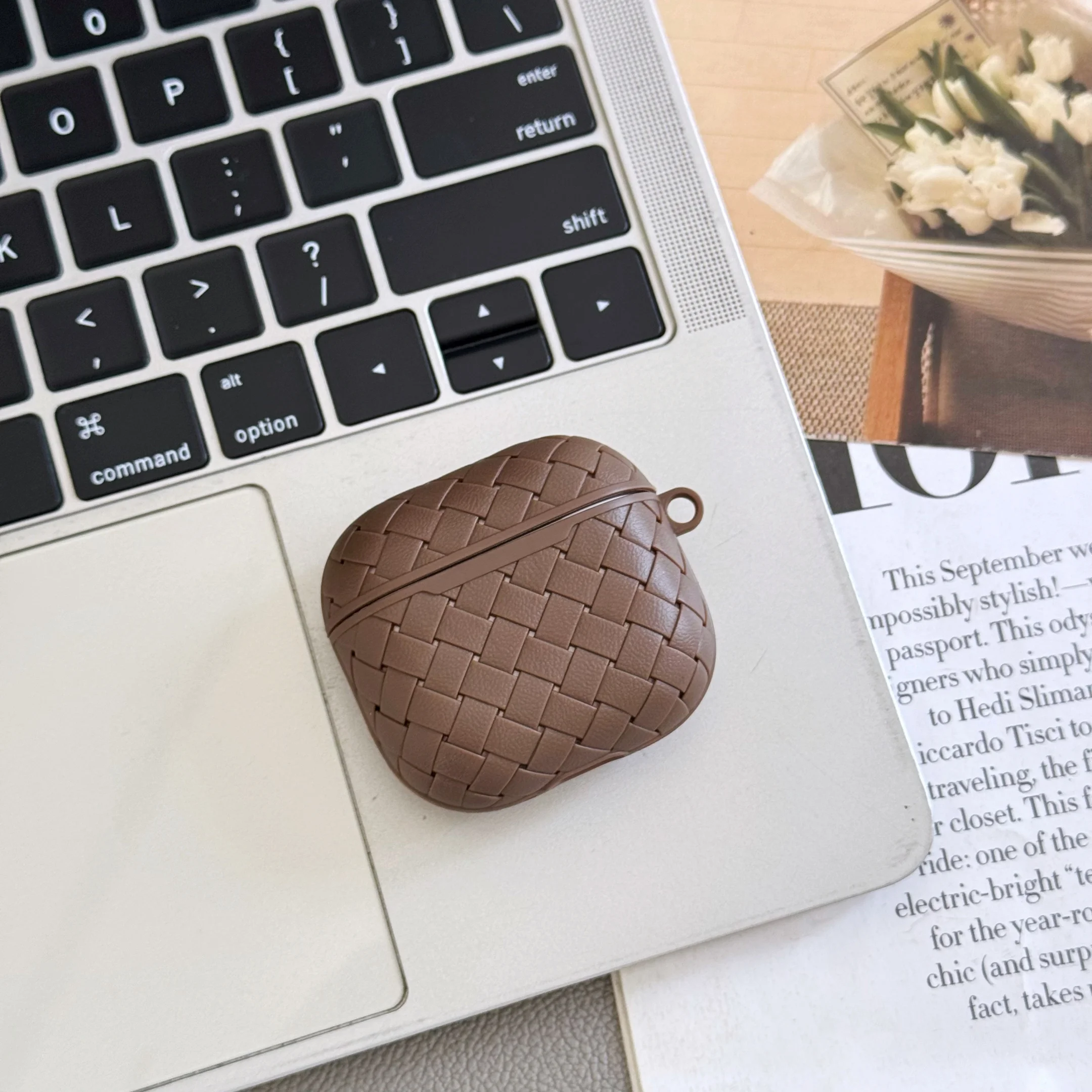 Woven Texture Soft TPU Shockproof Earphone Case Cover