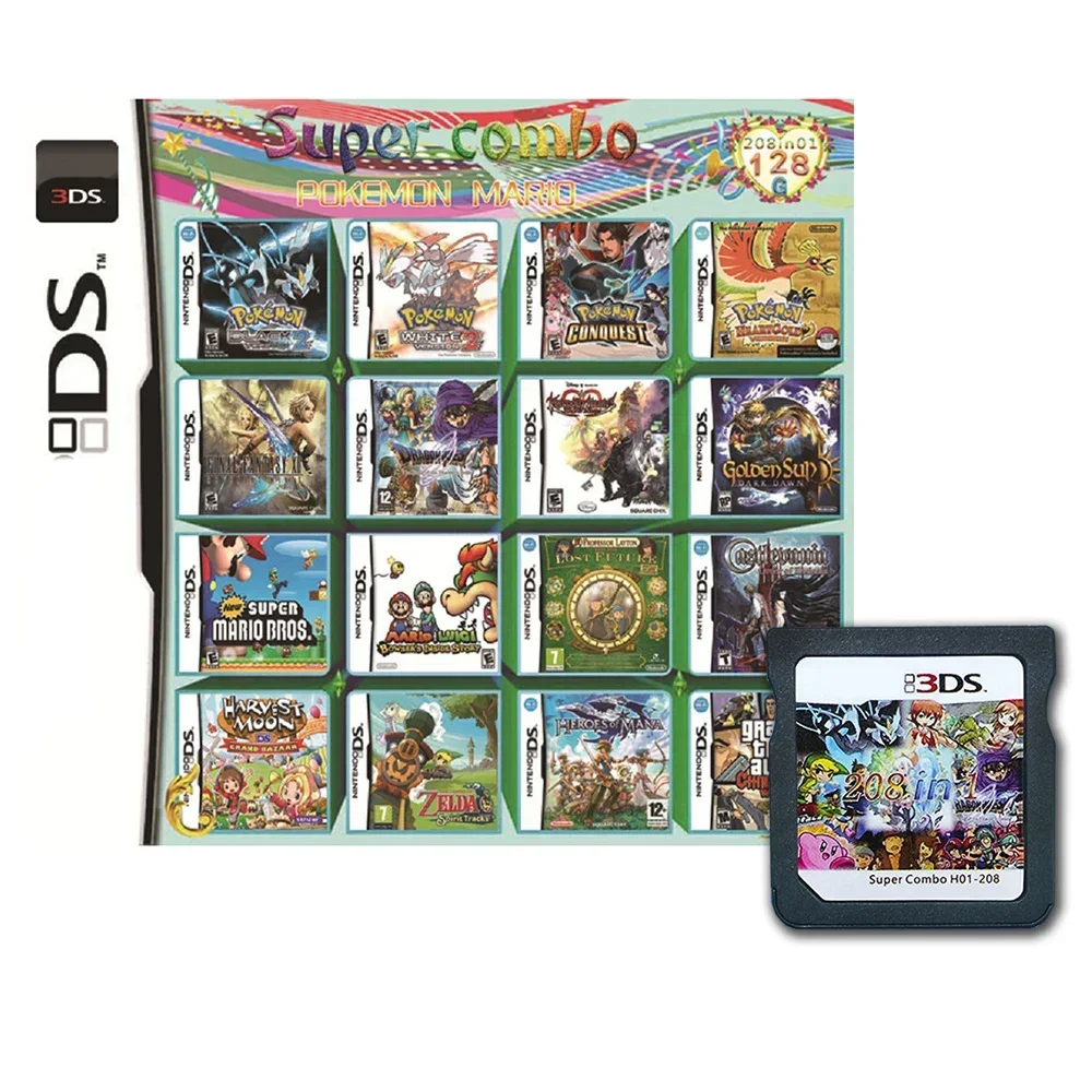 Compilation DS NDS 3DS 3DS NDSL Game Cartridge Card Video Game Handheld Player R4 card 4300 in 1