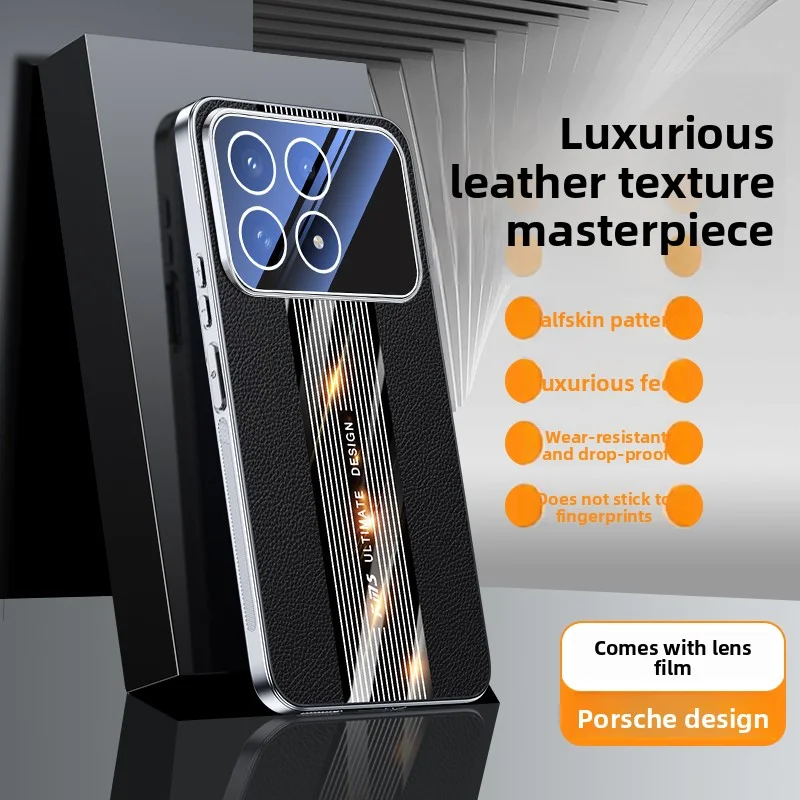 Luxury Hard PU Leather Plating Protective Phone Back Cover