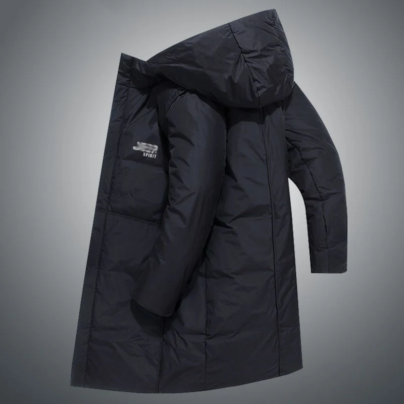 Korean New in Down Coats for Men Warm Coat White Duck Down Medium Style Winter Hooded Cold Men's Coats Original High Quality