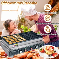 Mini Pancake Maker Machine, 50PCS Electric Nonstick Dutch Pancake Maker 110V 1600W, Commercial Muffin Maker with 2 Thermostats & 2
