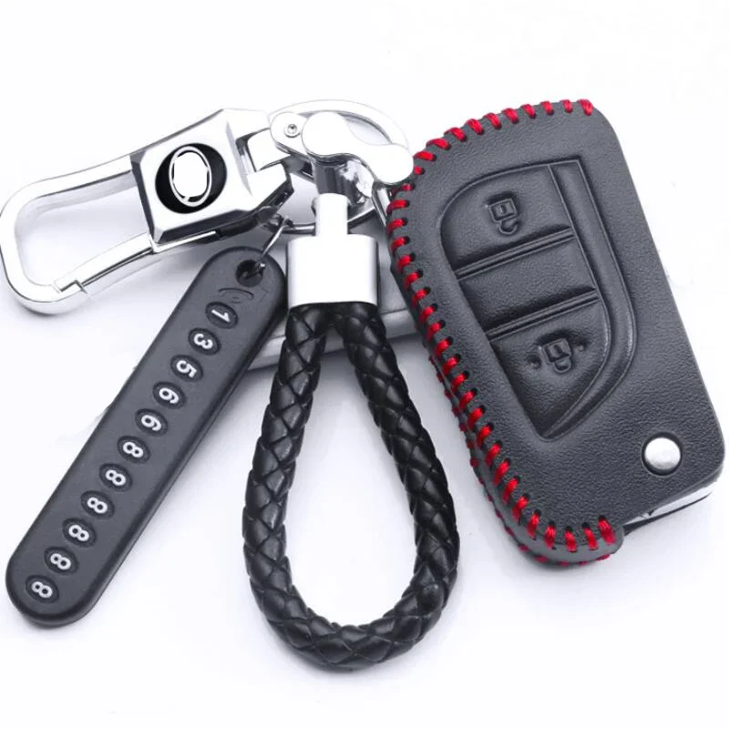 

Car Key Case Bag Holder Key Protective Sleeve Cover For Rav4 Corolla Prius Prado Previa For Camry Highlander Mark X Vios Etc.