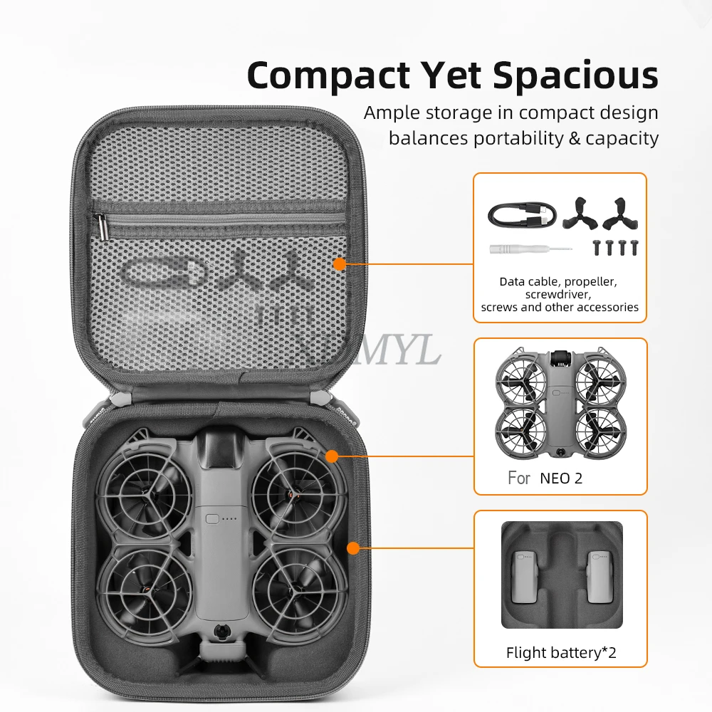 Poignée renforcée et fermeture éclair du sac de transport pour drone, conçu pour une mobilité facile et une protection optimale.