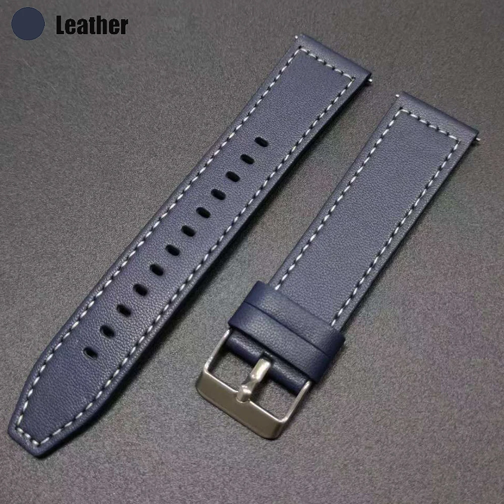 Premium Leather Smartwatch Band, 20/22mm - Elegant Wrist Strap Bracelet