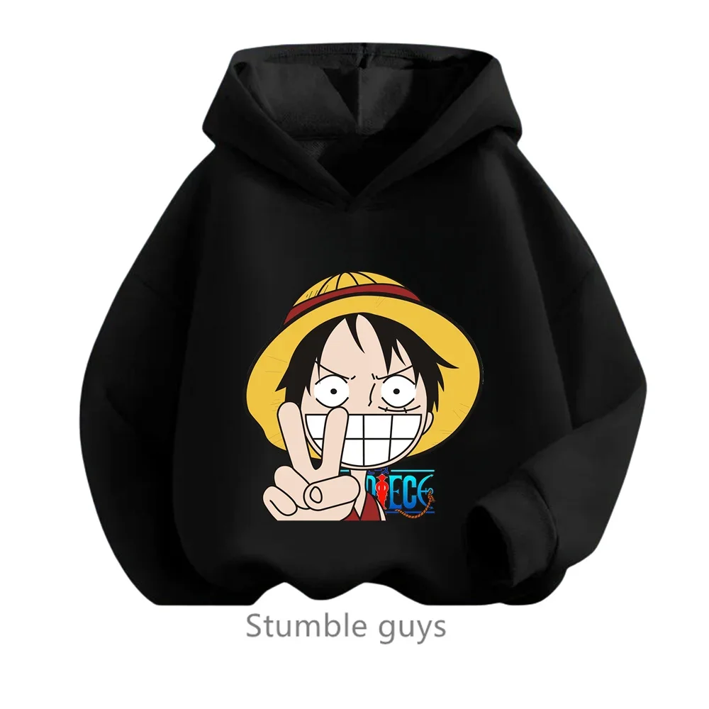 Ropa de anime para niños, sudadera de una pieza para niños, ropa de primavera y otoño para niñas, sudadera de dibujos animados de Luffy Zoro, traje con capucha para adolescentes, camisetas de Sonic