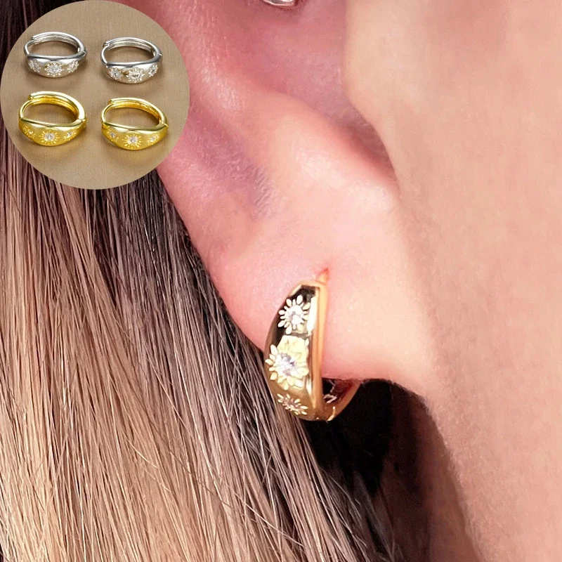 Nuovi orecchini a cerchio rotondi in acciaio inossidabile Cristallo multicolore Zirconia Piccolo orecchino per cartilagine Huggie Helix Trago Gioielli penetranti  36