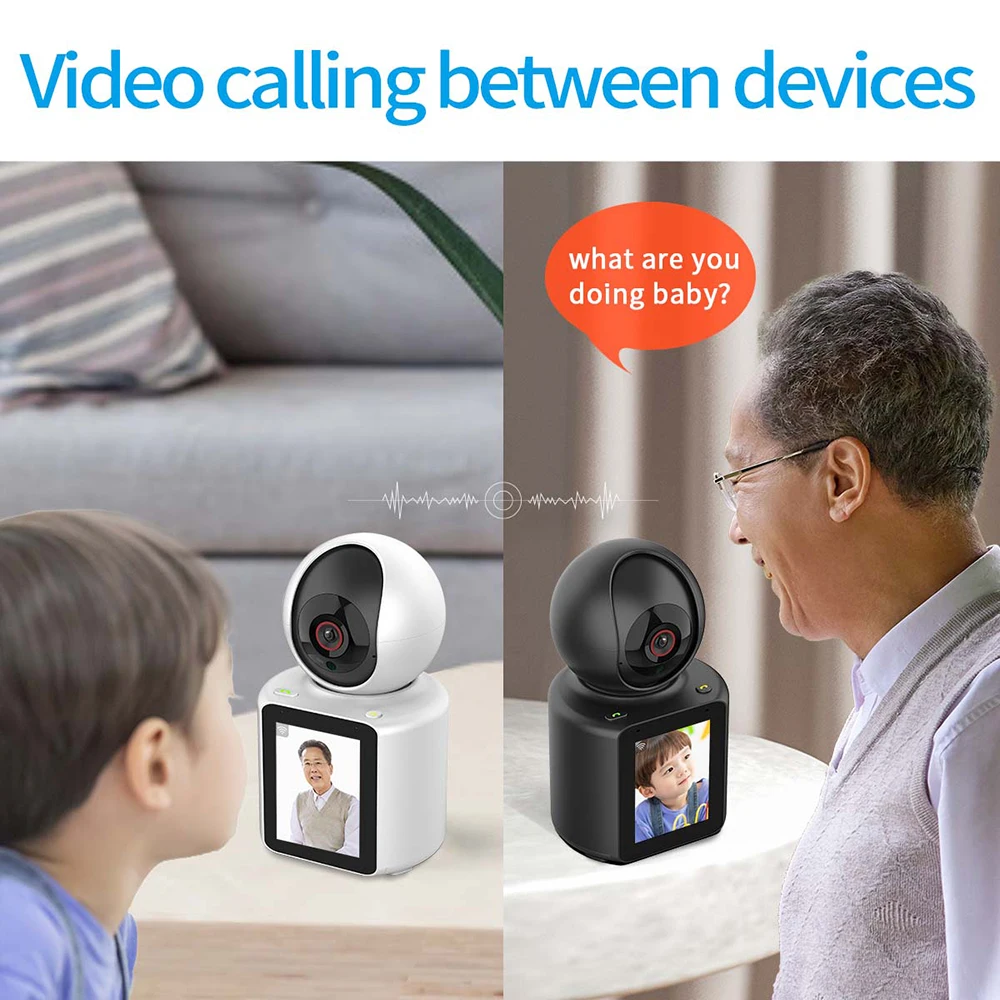 WIFI IP Camera Baby Monitor Wireless 1080P 120&deg; Wide-angle 2 Way Audio Video Night Vision Indoor PTZ Camera
