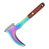 Fade Titanium  Keychain Knife Sickle Stainless Steel Sharp Blade Mini Axe  Outdoor Camping Survival Tool EDC 6