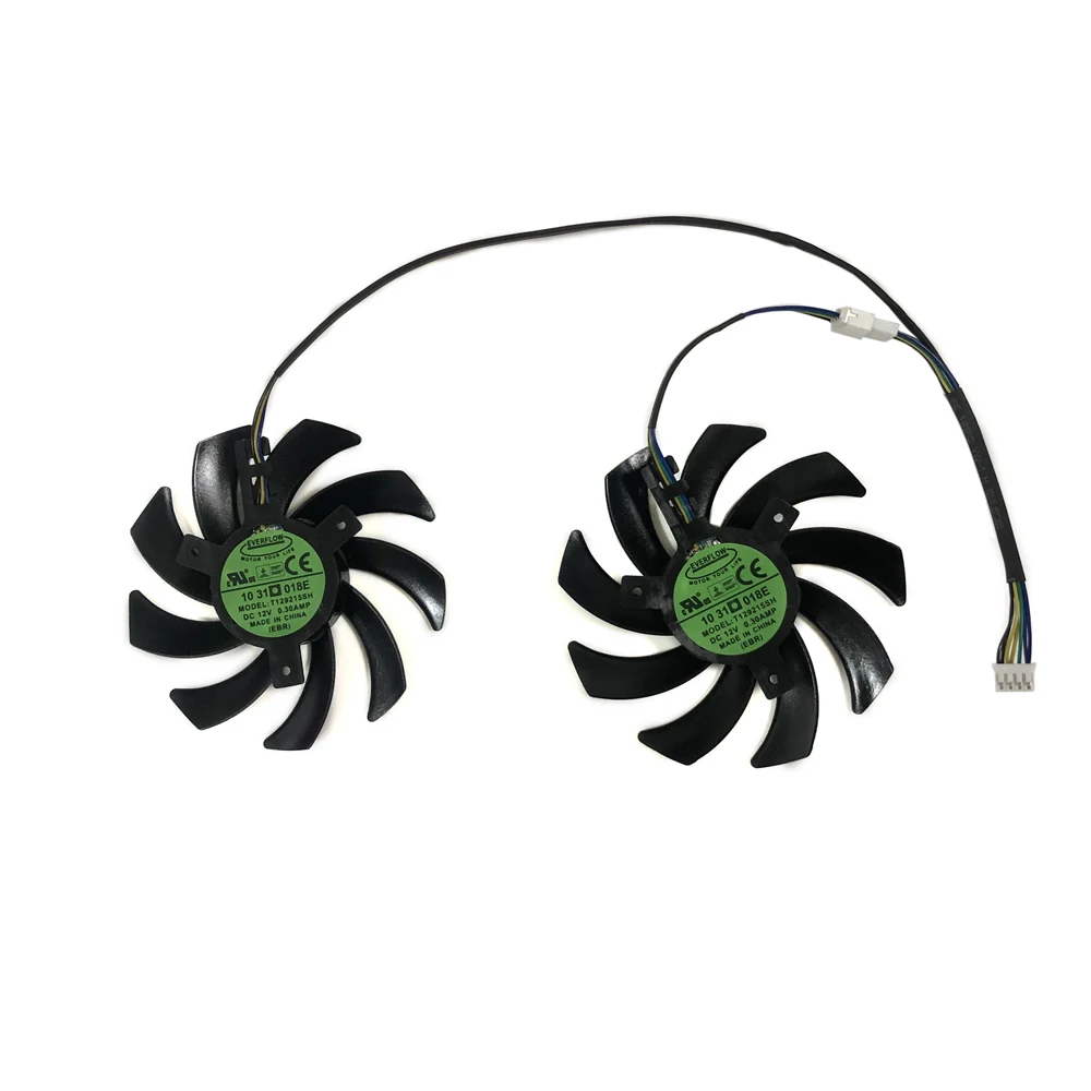 

2Pcs/Set 4Pin Fan,T129215SH,Graphics Card Fan,VGA GPU Cooler,For Dell RTX 3060 Ti,For Kuroutoshikou RD-RX6600 R9 380X