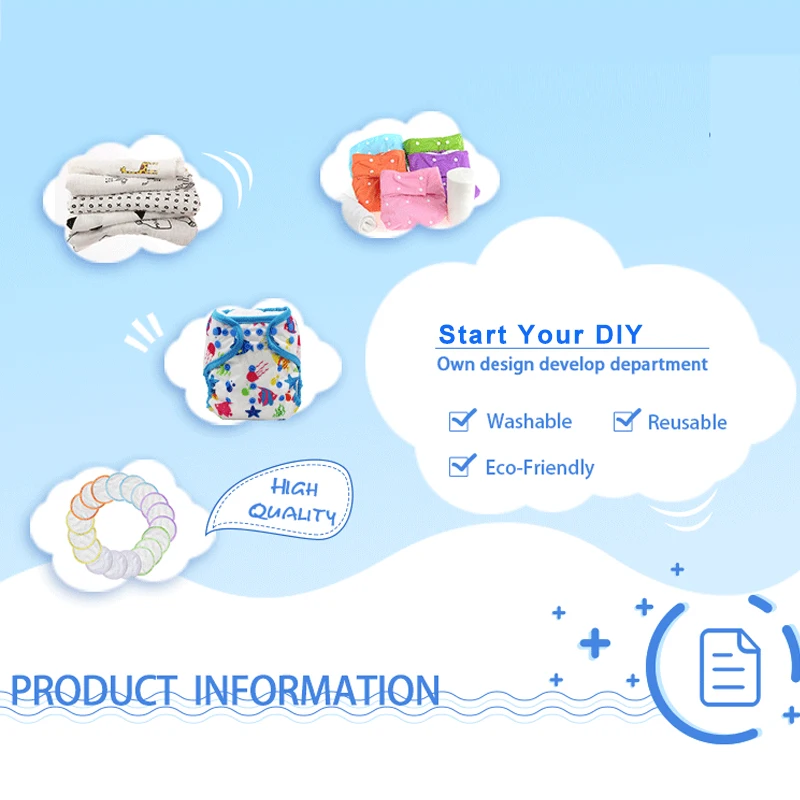 Babyshow Homemade Baby Cloth Diaper DIY Fabric Knitted Waterproof PUL Fabrics for Making Women Maternity Pads Wet Bags Material