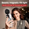 Magnetic Phone Beauty Selfie Light Compatible with iPhone Magsafe 360° LED Selfie Ring Fill Light with Mirror for Selfies