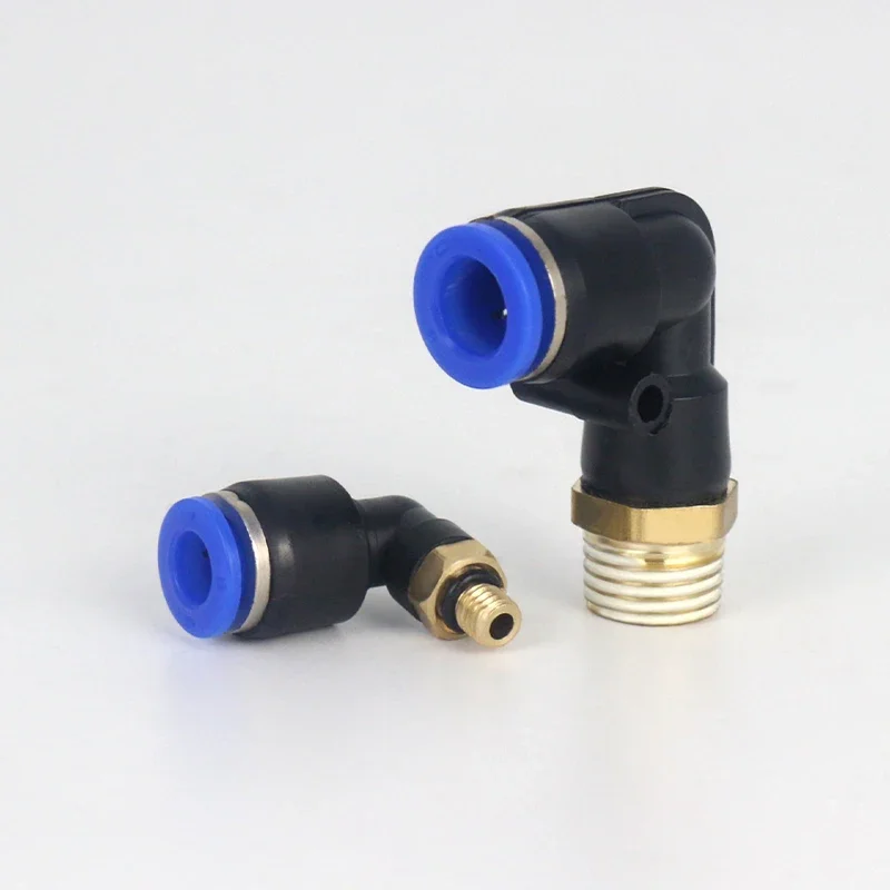 50/100/500/1000 PCS PL Male Elbow Pneumatic Fitting L Type Two-way Right Angle Elbow Air Tube Joint Quick Plug Pneumatic Element