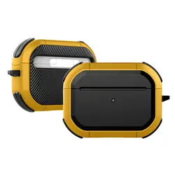 Premium Silicone Armor Luxury Earphone Case - Ultrathin Shockproof Protection Cover - Airpods Pro 1st (Yellow)