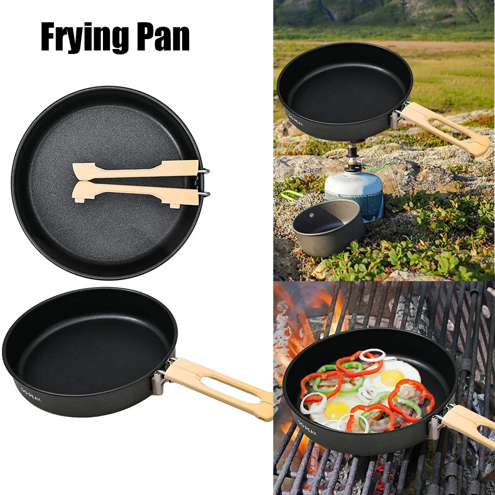 

Camping Frying Pan with Folding Handle Aluminum Alloy BBQ Grill Pan Foldable Camping Cookware for Outdoor/Camping/Picnic/Hiking