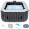 61'' X 61'' Inflatable Square Hot Tub 2 To 4 Person Blow Up Hottub Spa with 120 Jets, Portable Outdoor Air Jet Spa, Bathtubs 1