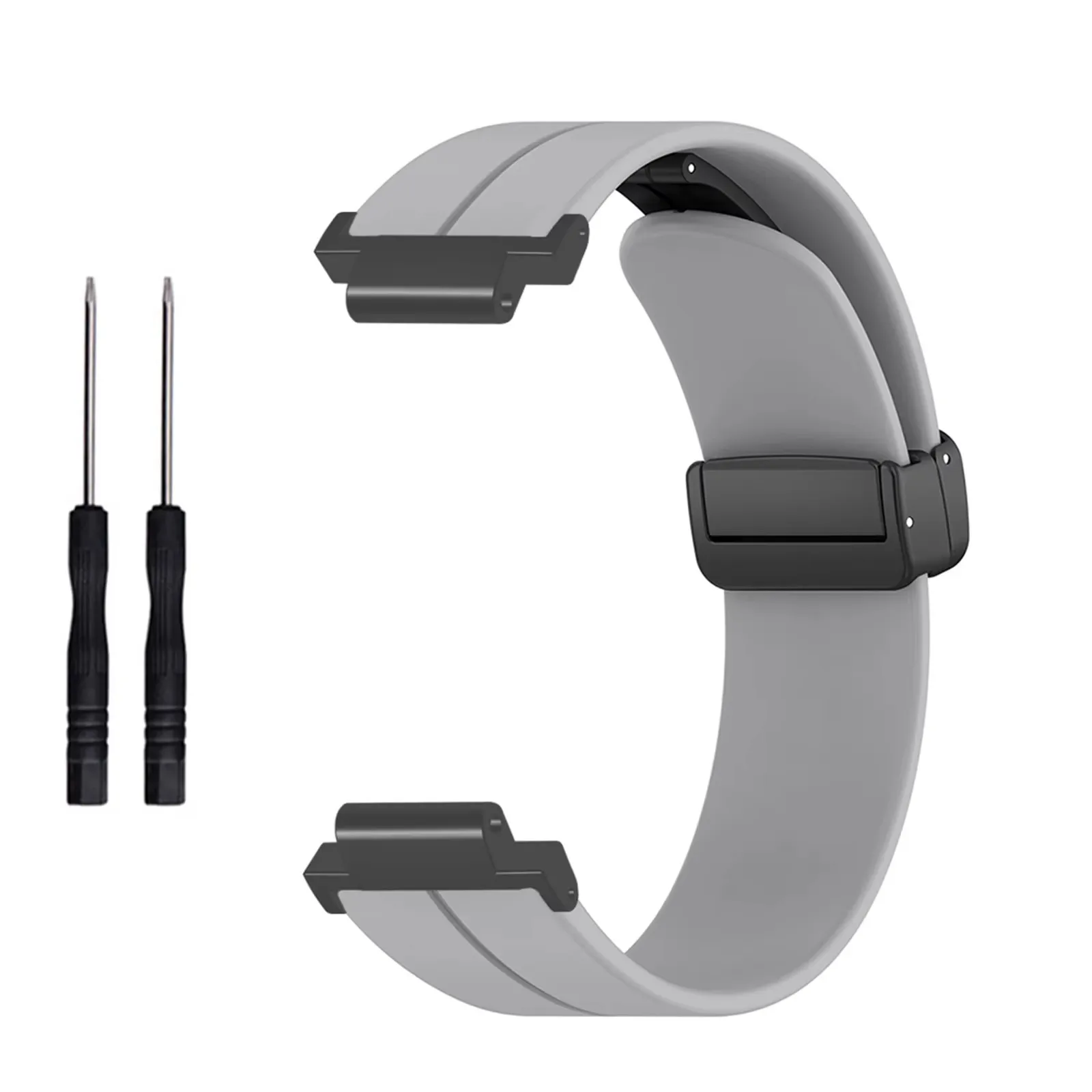Stylish Magnetic Folding Buckle Silicone Watch Strap Replacement