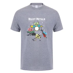 Heavy Metals Rock Chemistry Graphic Cotton T - Shirt for Men - Short Sleeve Summer Tee (Sport Grey)