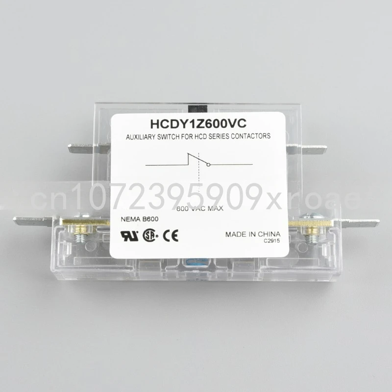 

One normally open and one normally closed HCDY1Z600VC AC contactor side mounted auxiliary contact contact UL 600V 10A