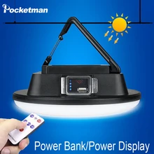 

Solar Hook Camping Lamp Internal Electric Display Output 3 Gears with USB Cable + Remote Control