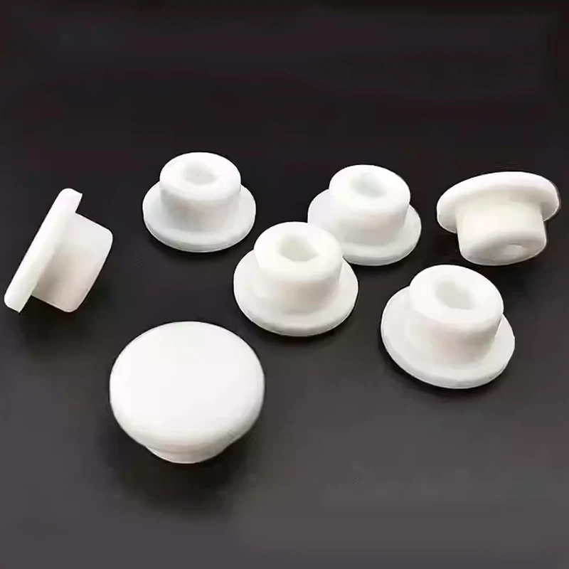 흰색 6.8mm68.6mm 실리콘 씰 홀 플러그 방수 중공 블랭킹 엔드 캡 T형 고온 저항 방진 스토퍼