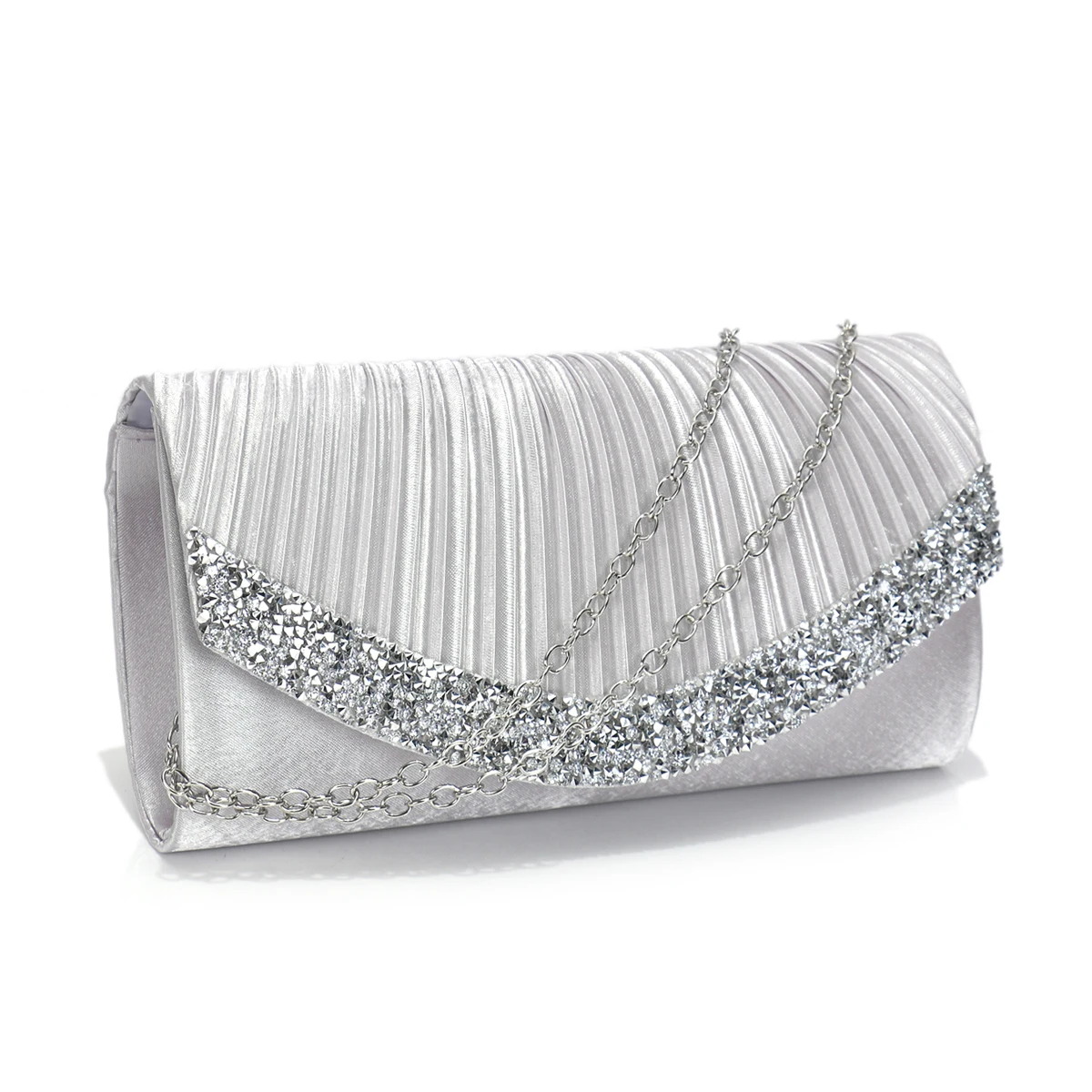 Satin Evening Handbags with Rhinestones for Women