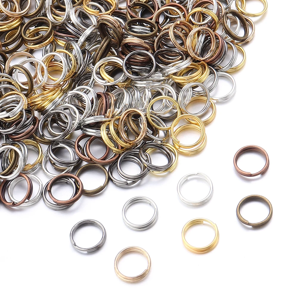 100-200 teile/los 4-16mm Offene Binderinge Doppel Schleifen Gold Farbe Split Ringe Anschlüsse Für Schmuck Machen DIY Halskette Zubehör