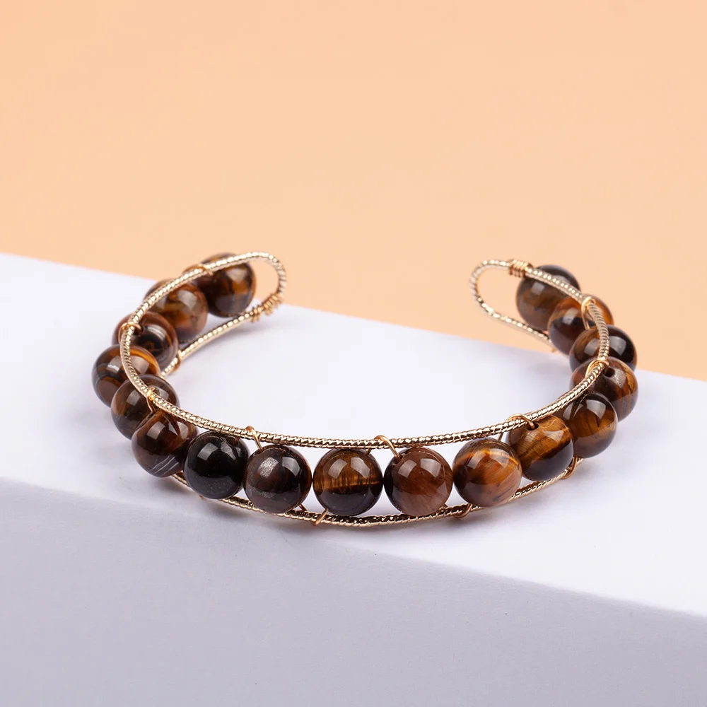 Yoga String Braid Bangle Lover Jewelry Women Natural Gem Stone Bracciali Tiger Eye Bead Blue Bead Lava Natural Stone Bead Abg147